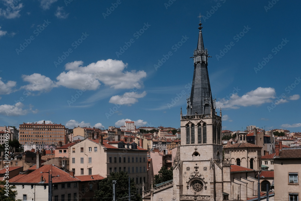 iew of Saint Paul catholic church on sunny summer day. Lyon, France. iew of Saint Paul catholic church on sunny summer day. Lyon, France.