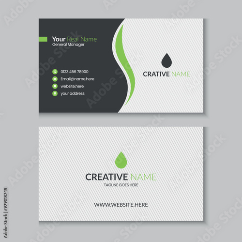 Minimalist business card template design and corporate visiting card