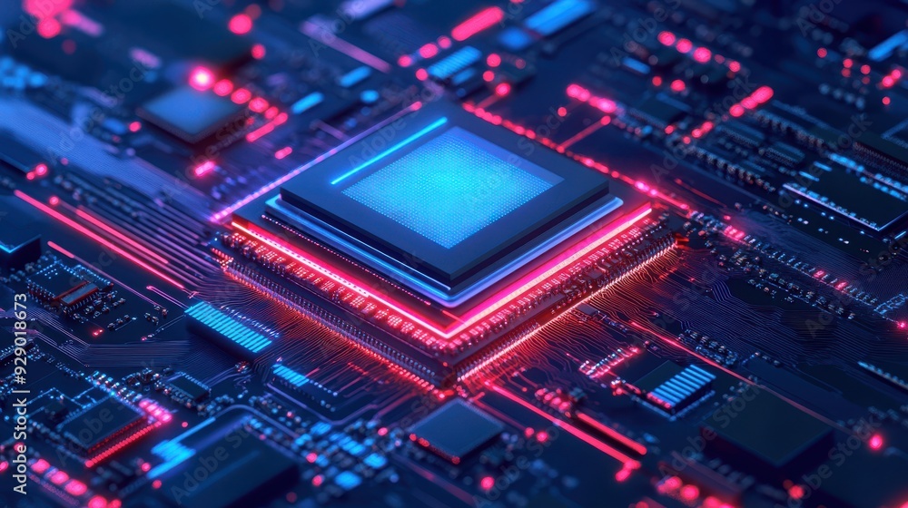 Neural Processing Unit AI NPU chip 3D vector design Neural Processing Unit AI NPU chip 3D vector design
