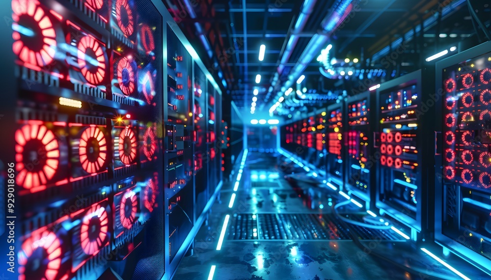 Futuristic data center room Futuristic data center room