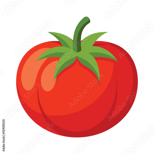 red tomato isolated on white background
