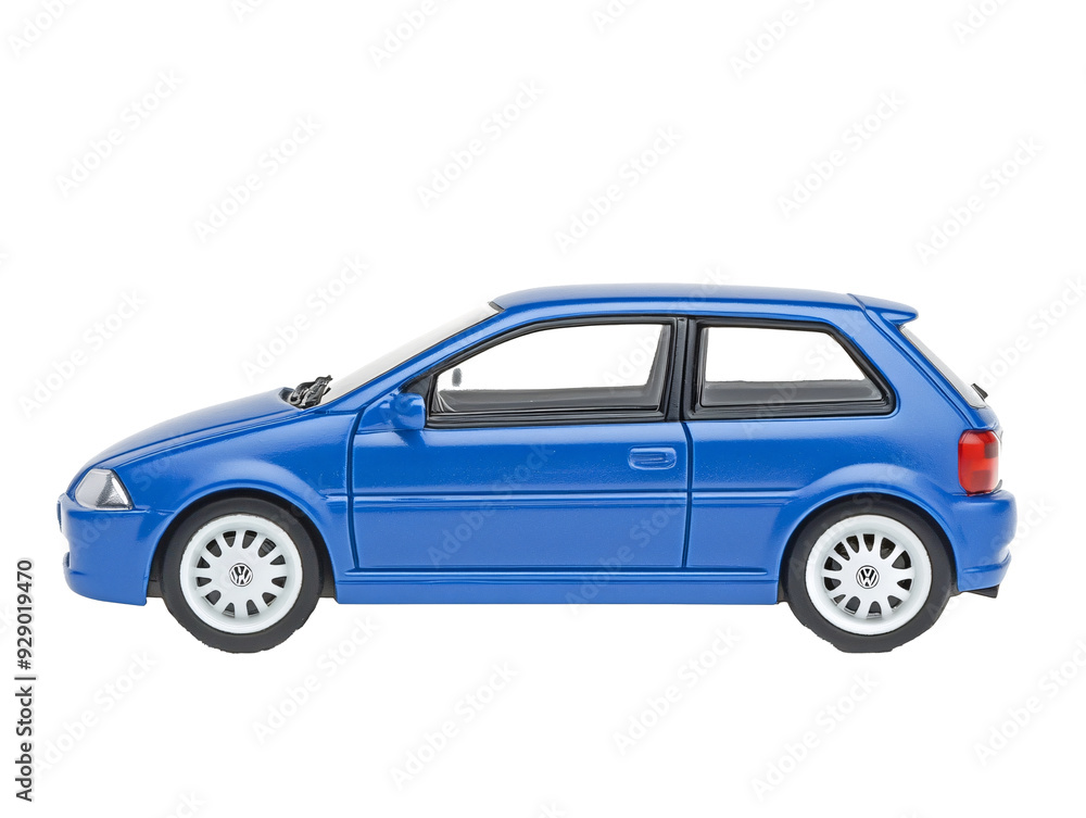 a blue toy car with white wheels a blue toy car with white wheels