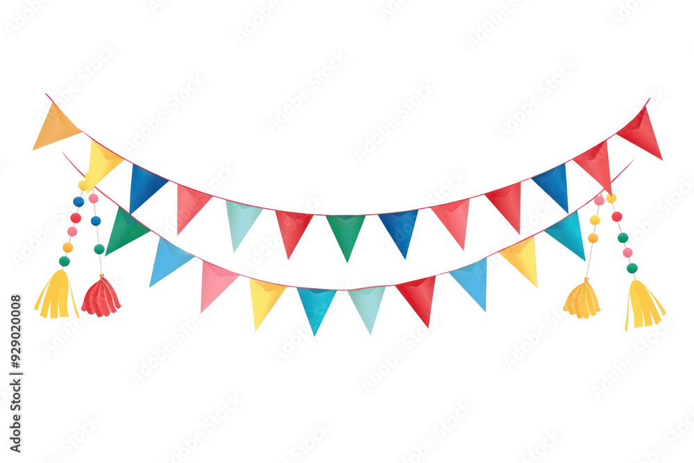 Obraz premium PNG Colorful festive bunting decoration