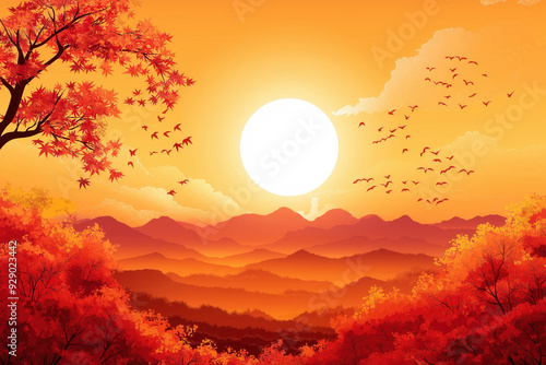 Mid Autumn Vector Illustration