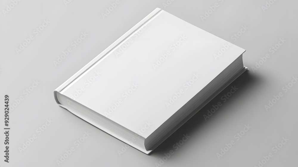 A Blank White Hardcover Book on a Gray Background A Blank White Hardcover Book on a Gray Background