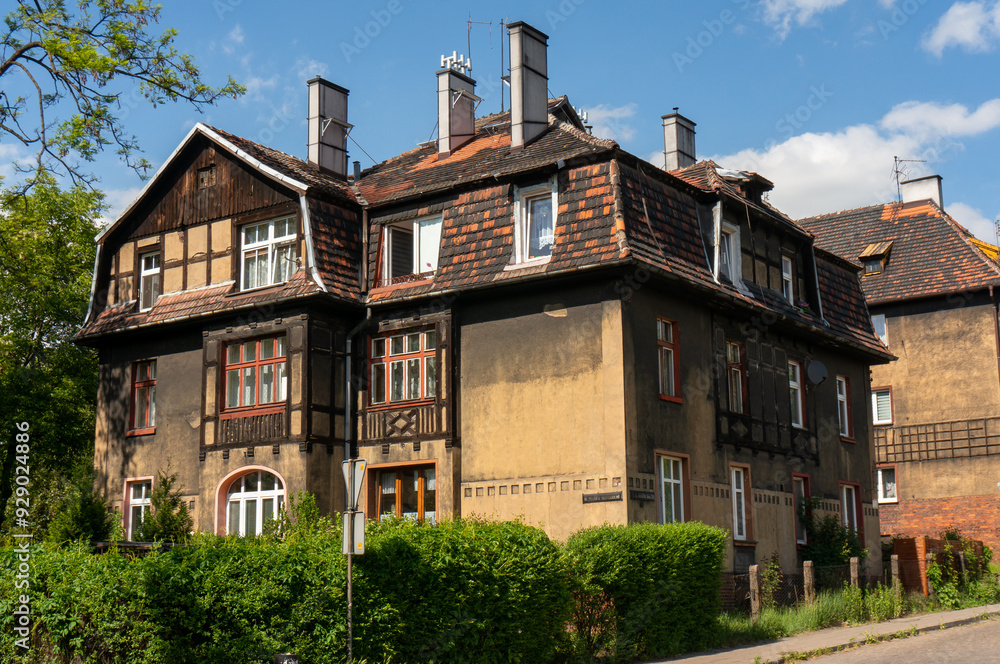 Housing estate “Zandka” associated with Donnersmarck steelworks. Complex of buildings was built at beginning of 20th century. Zabrze, Poland. Housing estate “Zandka” associated with Donnersmarck steelworks. Complex of buildings was built at beginning of 20th century. Zabrze, Poland.