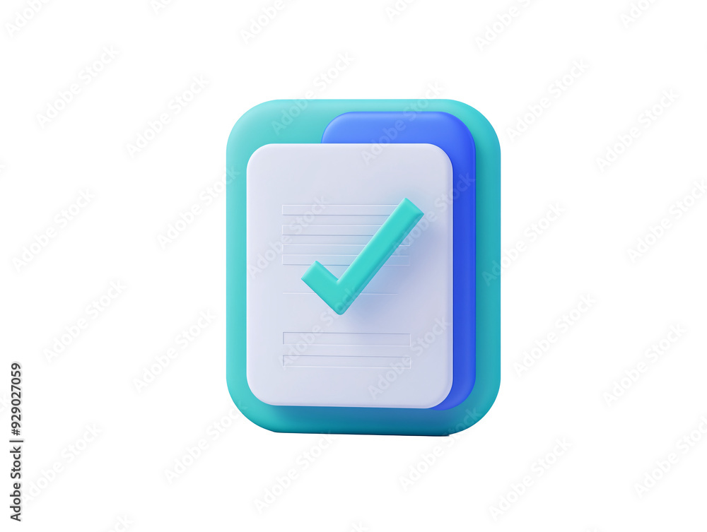 a blue and white check mark on a paper a blue and white check mark on a paper