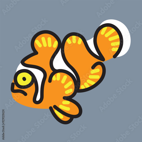 Illustration of a sullen clownfish