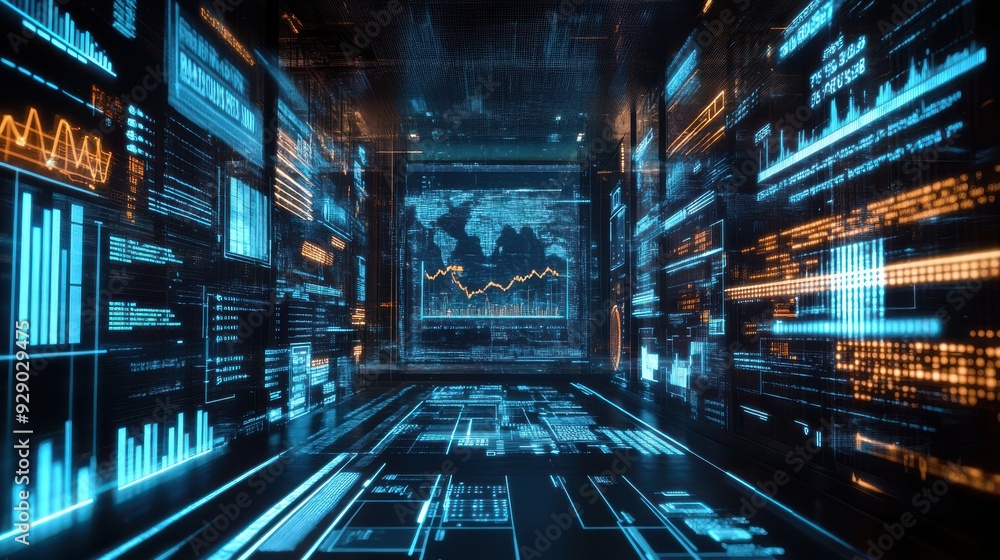 Return on investment visualized on a digital business screen Return on investment visualized on a digital business screen