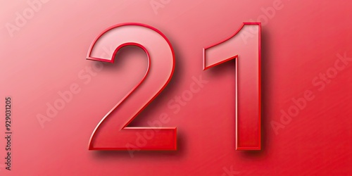 Red gradient color number 21 on background, red, gradient, color, number, 21,design, abstract, vibrant, modern