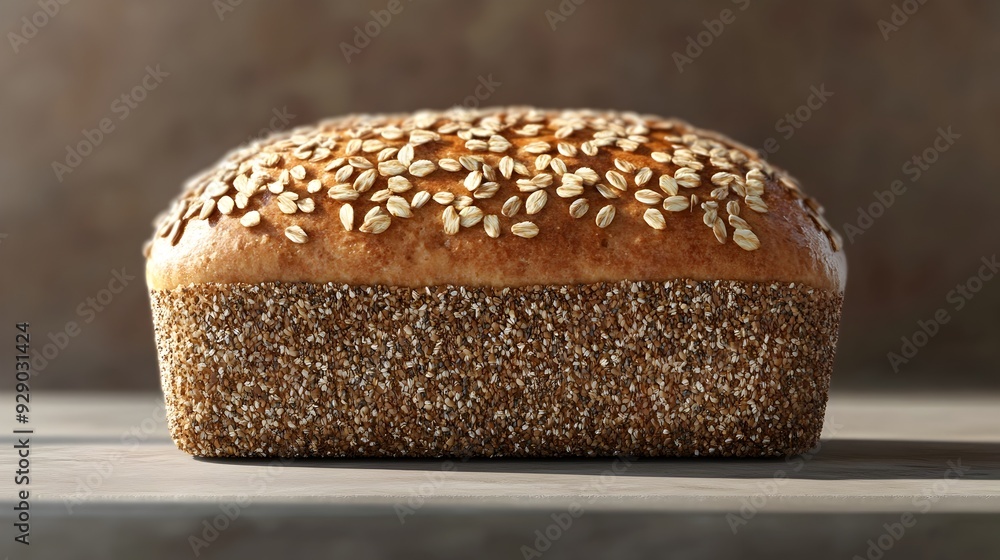 Organic Whole Grain Bread Loaf with Fresh Seeds 3D Organic Whole Grain Bread Loaf with Fresh Seeds 3D