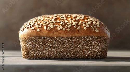 Organic Whole Grain Bread Loaf with Fresh Seeds 3D