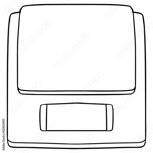 kitchen digital scale illustration hand drawn outline vector
