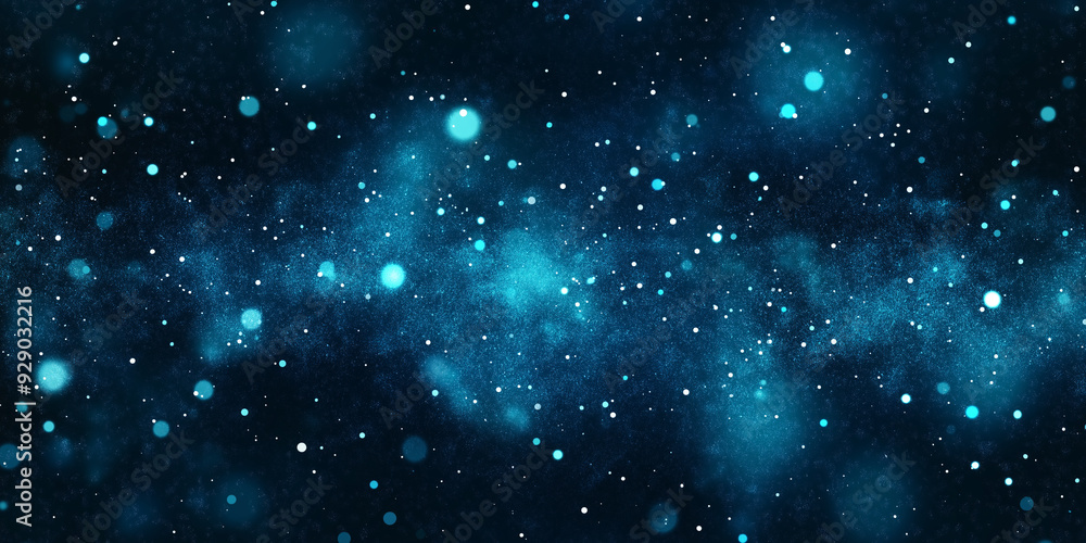 Obraz premium A blue wave of light with a lot of sparkles