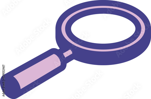 Magnifying glass isometric icon. Search or zoom symbol