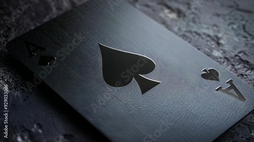 Light moving on ace of spades playing card