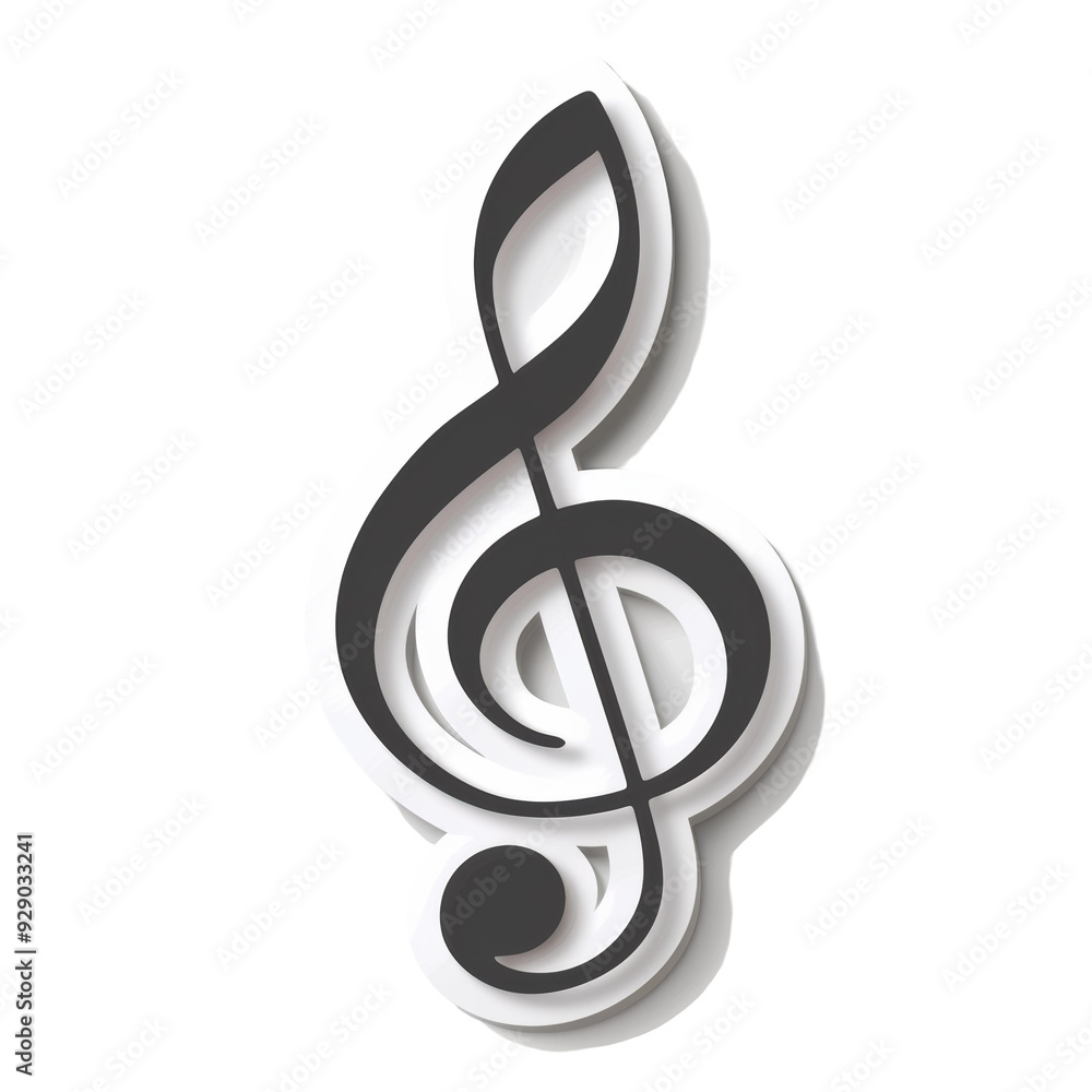 Music Symbol Icon Sticker Isolated on Transparent or White Background, PNG Music Symbol Icon Sticker Isolated on Transparent or White Background, PNG