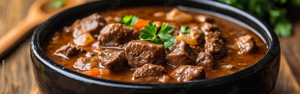 Authentic German Stew in a Rustic Kitchen Setting Authentic German Stew in a Rustic Kitchen Setting