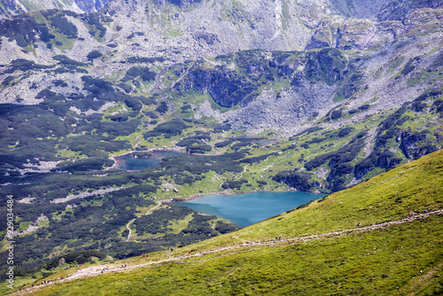 
Natural landscape with lake and mountains photo