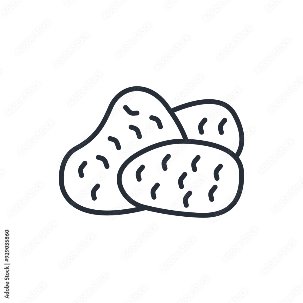 Potato icon. vector.Editable stroke.linear style sign for use web design,logo.Symbol illustration. Potato icon. vector.Editable stroke.linear style sign for use web design,logo.Symbol illustration.