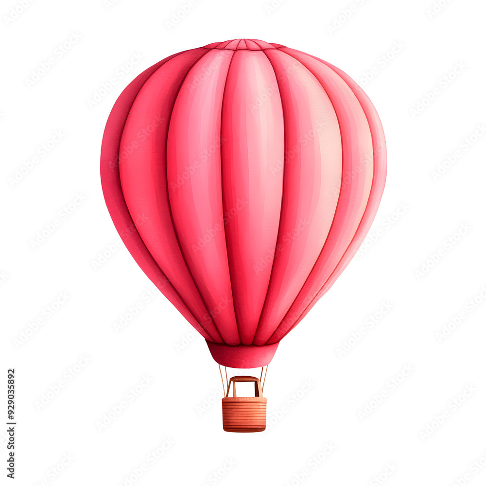 Fototapeta premium A vibrant pink hot air balloon against a black background, ready for adventure.