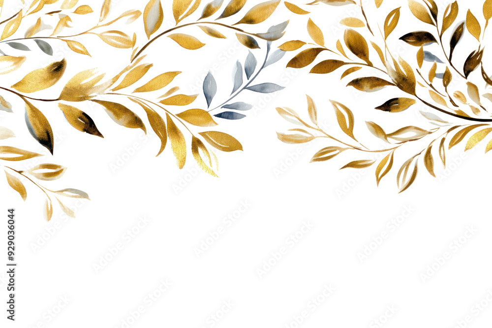 PNG Elegant gold and silver foliage PNG Elegant gold and silver foliage
