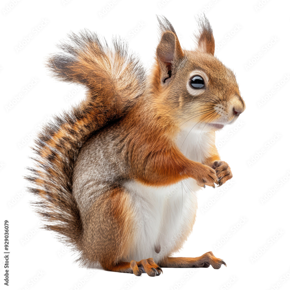 Red Squirrel in the Forest Isolated on Transparent or White Background, PNG Red Squirrel in the Forest Isolated on Transparent or White Background, PNG