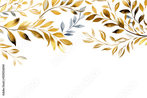 Wallpaper Mural PNG  Elegant gold and silver foliage Torontodigital.ca