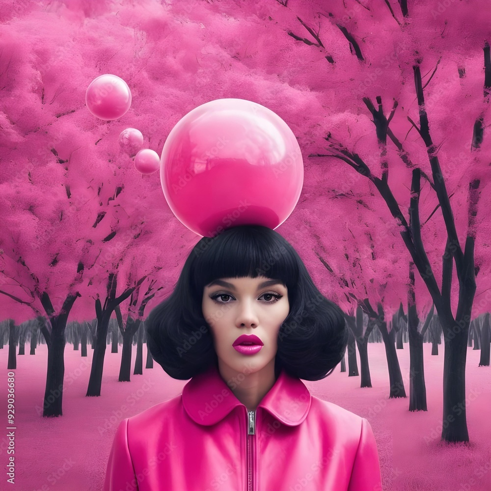 Naklejka premium surreal photo of young woman