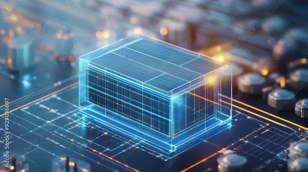 Solar energy storage in smart grid transparent concept Solar energy storage in smart grid transparent concept
