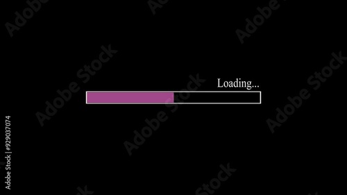 Loading bar icon animation, Progress bar motion graphic and circle rotating loading icon .prink photo