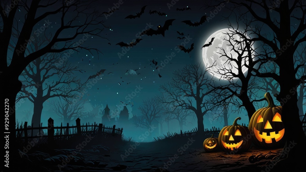 a spooky yet captivating Halloween-themed background with eerie elements a spooky yet captivating Halloween-themed background with eerie elements