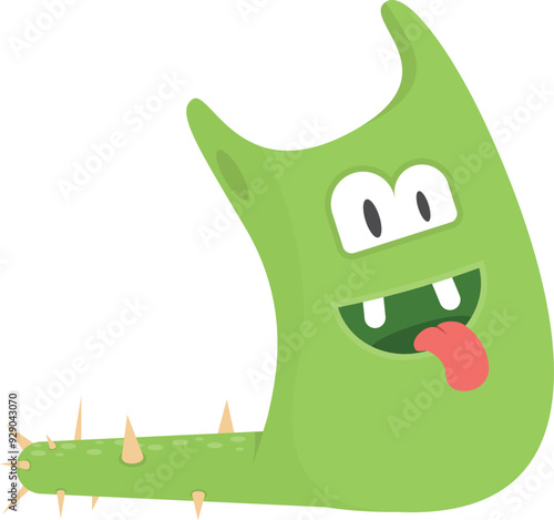 Funny green alien creature. Fantasy mutant character