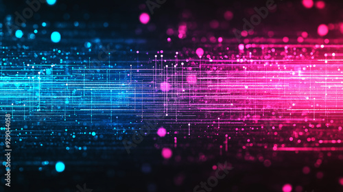 A blue background with purple and blue dots that look like stars