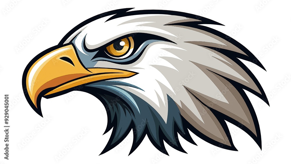 Fototapeta premium Illustration of a majestic eagle head with fierce expression