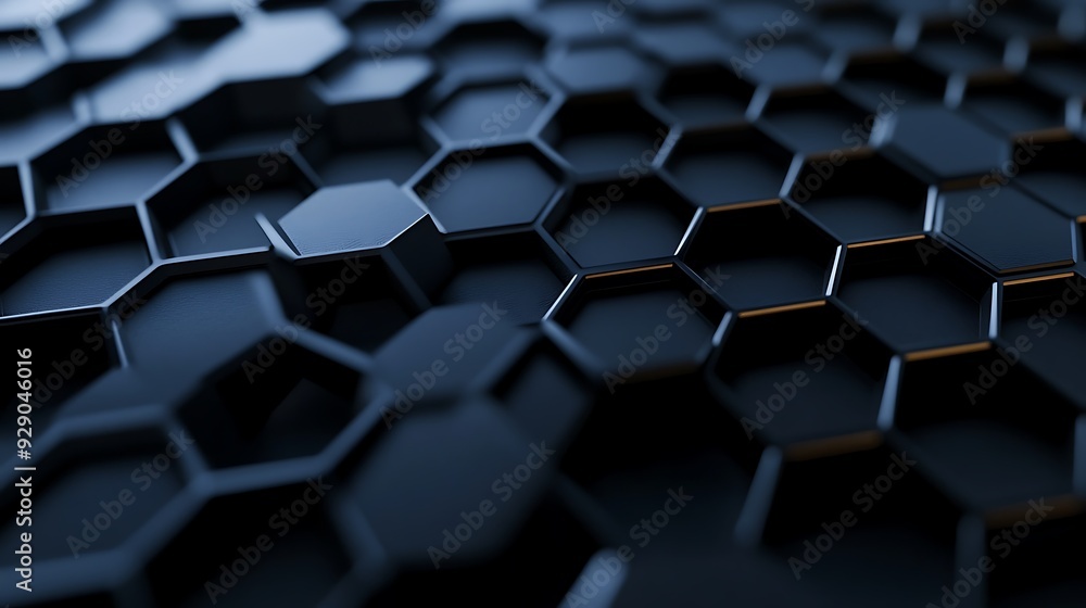 Abstract 3D Hexagon Pattern in Dark Blue Abstract 3D Hexagon Pattern in Dark Blue