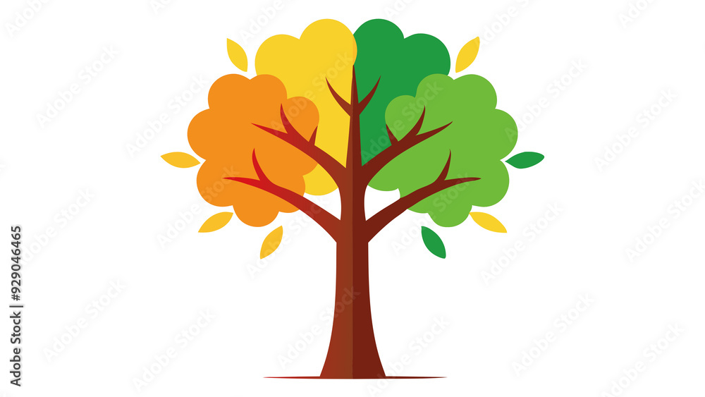 Fototapeta premium Seasons of Tree - Transparent Background PNG