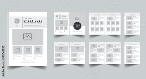 Product Line Sheet Template, Wholesale Template, Product Catalog Design Layout with 10 page	
