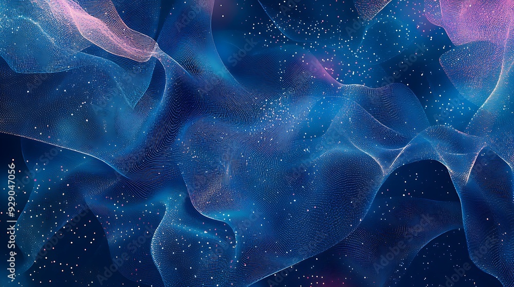 Abstract Blue and Pink Wavy Pattern with Scattered Glitter Abstract Blue and Pink Wavy Pattern with Scattered Glitter