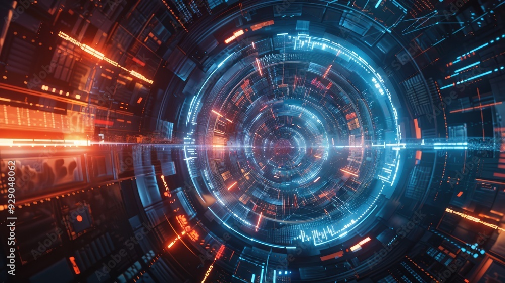 Abstract Futuristic Technology Tunnel Abstract Futuristic Technology Tunnel