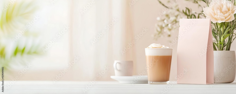 Coffee pack mockup with a soft-touch finish and subtle branding, set against a clean background with natural lighting, perfect for a contemporary coffee brand Coffee pack mockup with a soft-touch finish and subtle branding, set against a clean background with natural lighting, perfect for a contemporary coffee brand