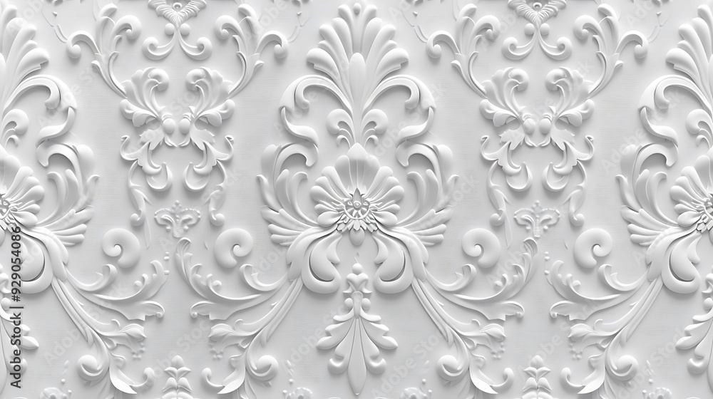 Elegant damask pattern in light gray on a white background for a subtle texture realistic, highly detailed 8k Elegant damask pattern in light gray on a white background for a subtle texture realistic, highly detailed 8k