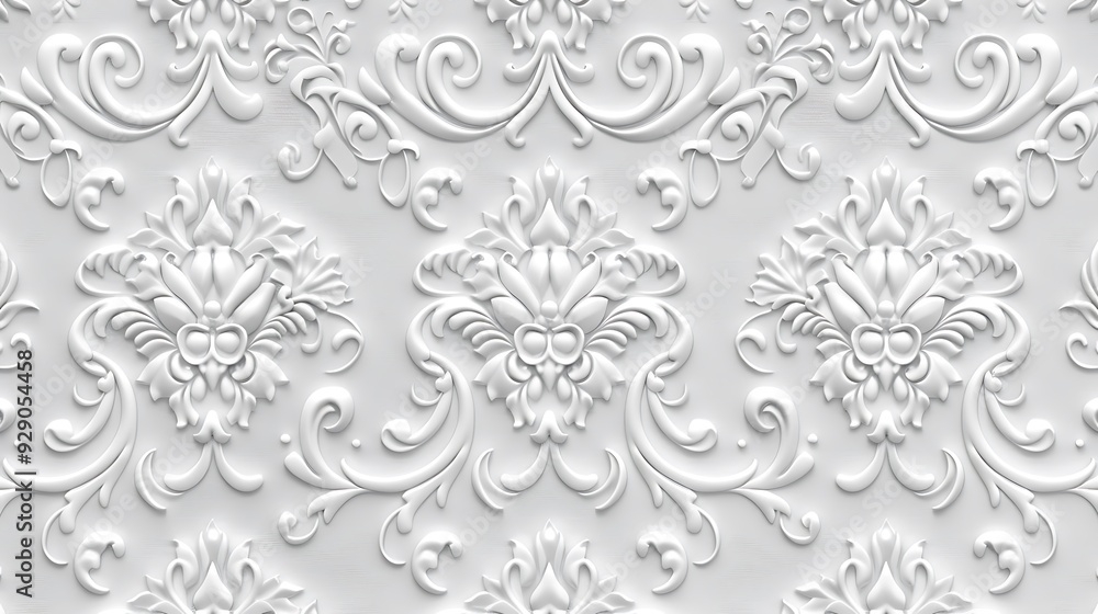 Elegant damask pattern in light gray on a white background for a subtle texture realistic, highly detailed 8k Elegant damask pattern in light gray on a white background for a subtle texture realistic, highly detailed 8k