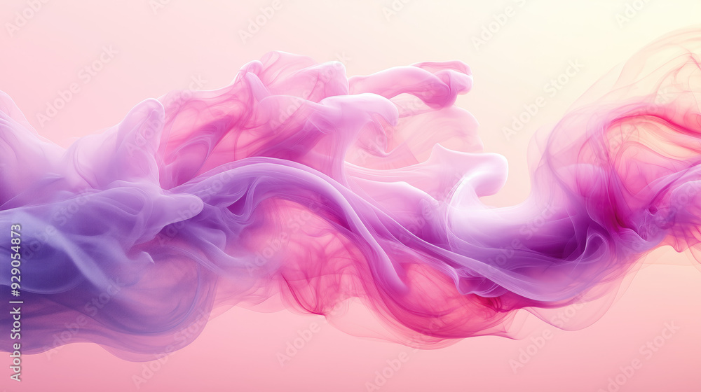 Smooth lines of pink and purple color swirl into an abstract composition. Smooth lines of pink and purple color swirl into an abstract composition.