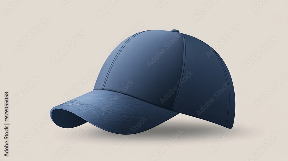A realistic vector illustration of a cotton baseball cap, shown from the side view as a mockup sports headwear in casual fashion. A realistic vector illustration of a cotton baseball cap, shown from the side view as a mockup sports headwear in casual fashion.