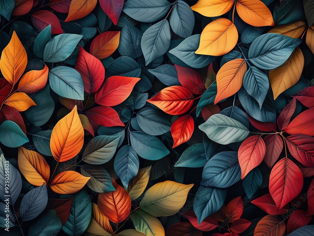 Colorful leaves in autumn shades create a vibrant natural background filled with texture and warmth. Colorful leaves in autumn shades create a vibrant natural background filled with texture and warmth.