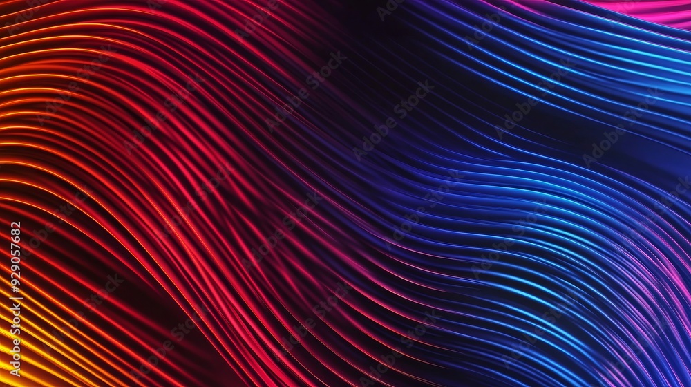 Naklejka premium Grainy gradient background blue pink yellow abstract glowing color wave black dark backdrop noise texture. background for banner design