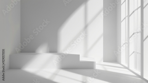 Minimalist White Studio Backdrop with Subtle Shadow for Highlighting Products in a Clean Modern Setting