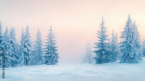 Tranquil Snow-Covered Forest at Dusk