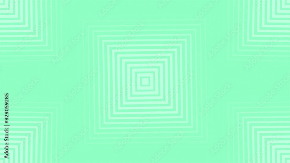 Turquoise color futuristic repeating squares loop able geometrical background Turquoise color futuristic repeating squares loop able geometrical background
